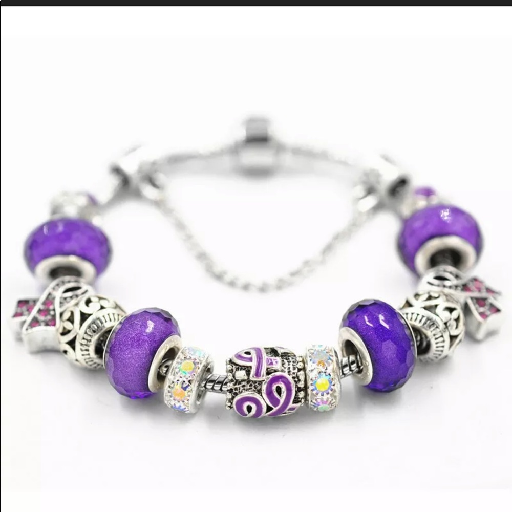 New 20g Amethyst 18K White GP Plated Bracelet - Picture 6 of 7